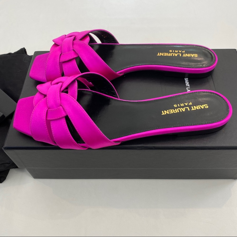 39 9 Saint Laurent Tribute Nu Pieds Slide Sandals - Picture 3 of 16